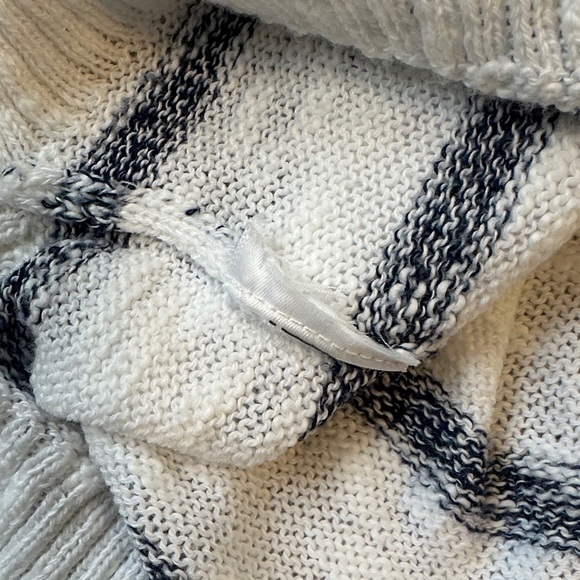 J. Crew Factory White and Navy Striped Beach Sweater - Picture 5 of 7